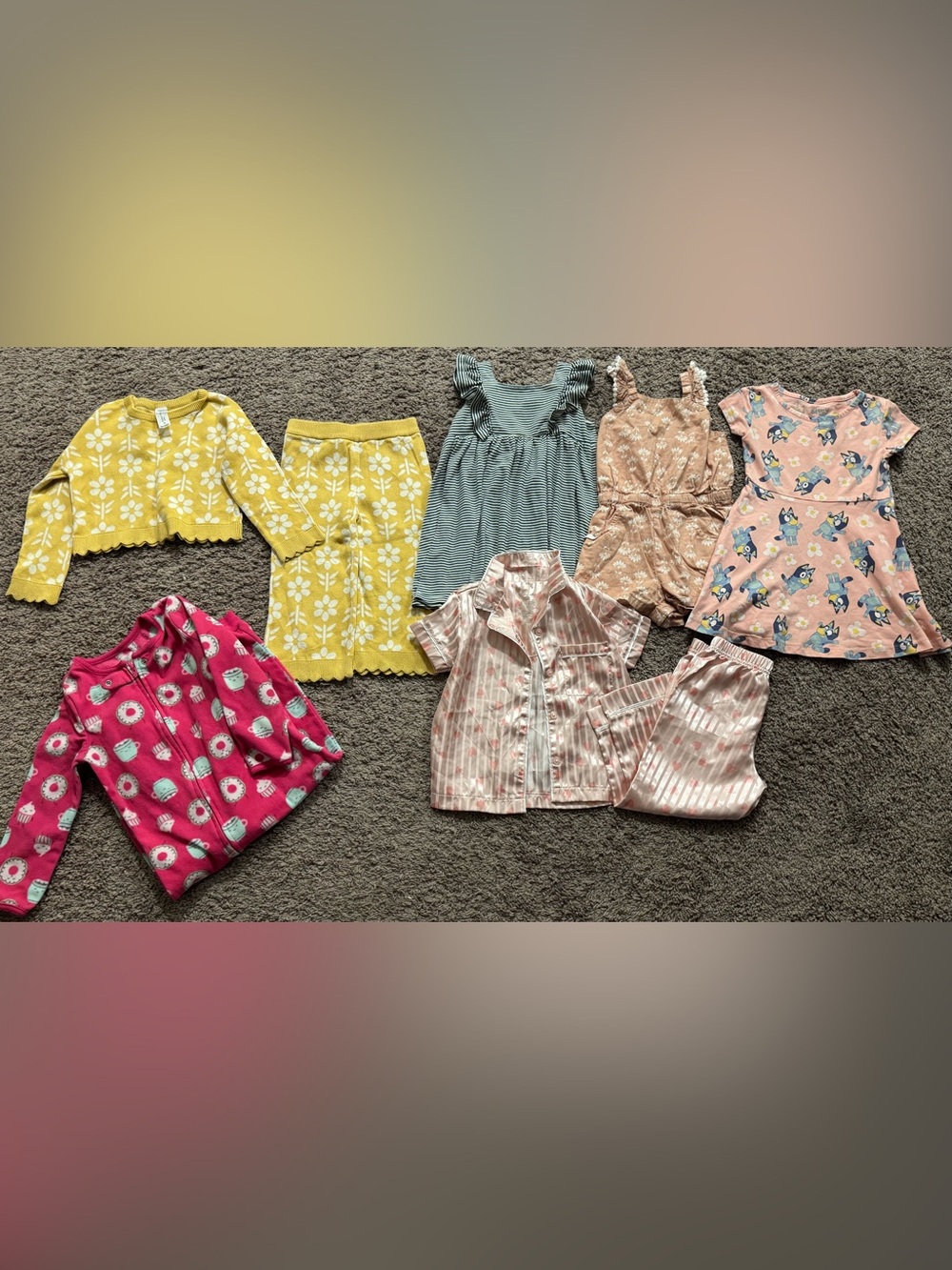 Girls' Pink Floral Short Sleeve Pajama Dress - Cozy Sleepwear